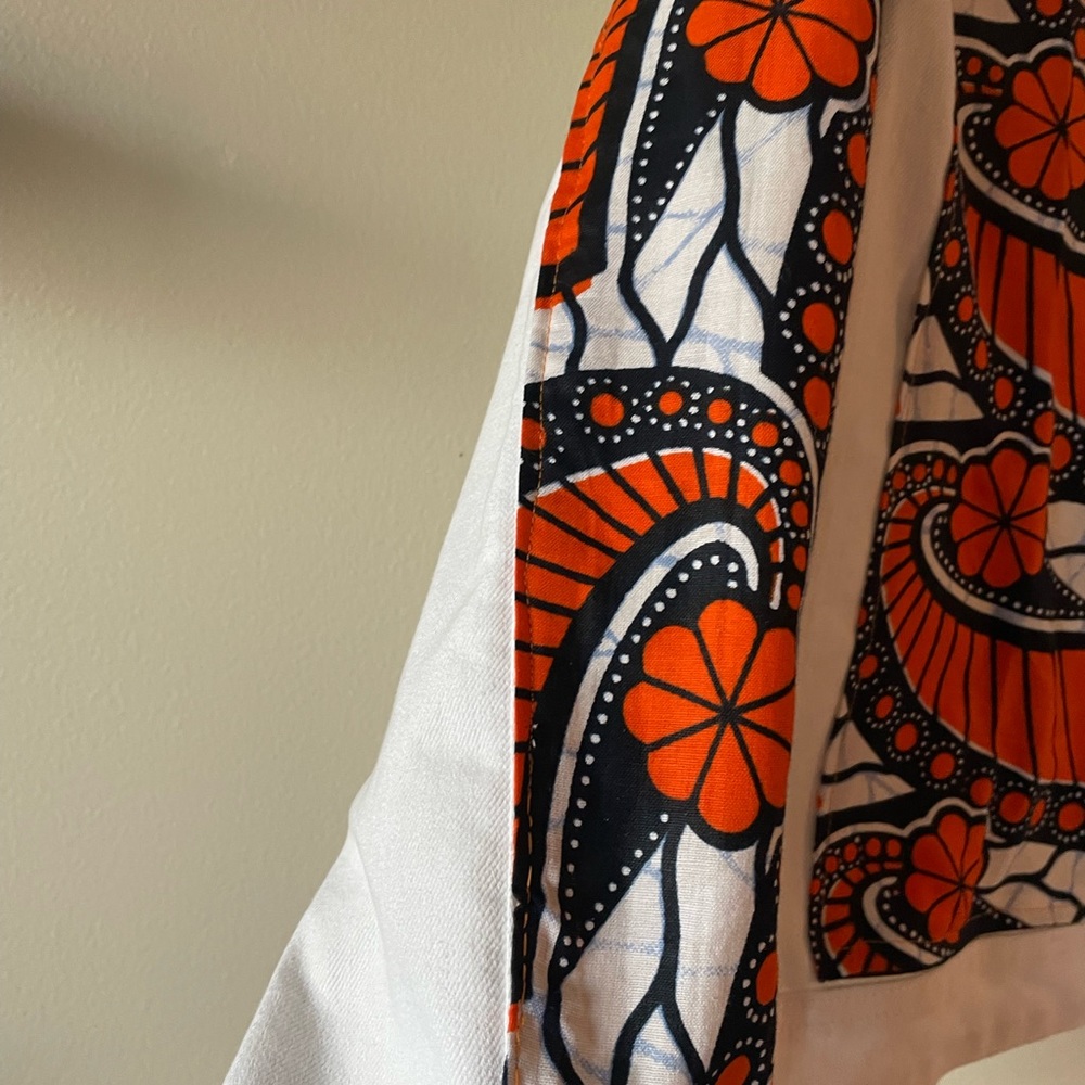 Handcrafted Jean Jacket With African Wax Fabric Panels - Picture 11 of 15